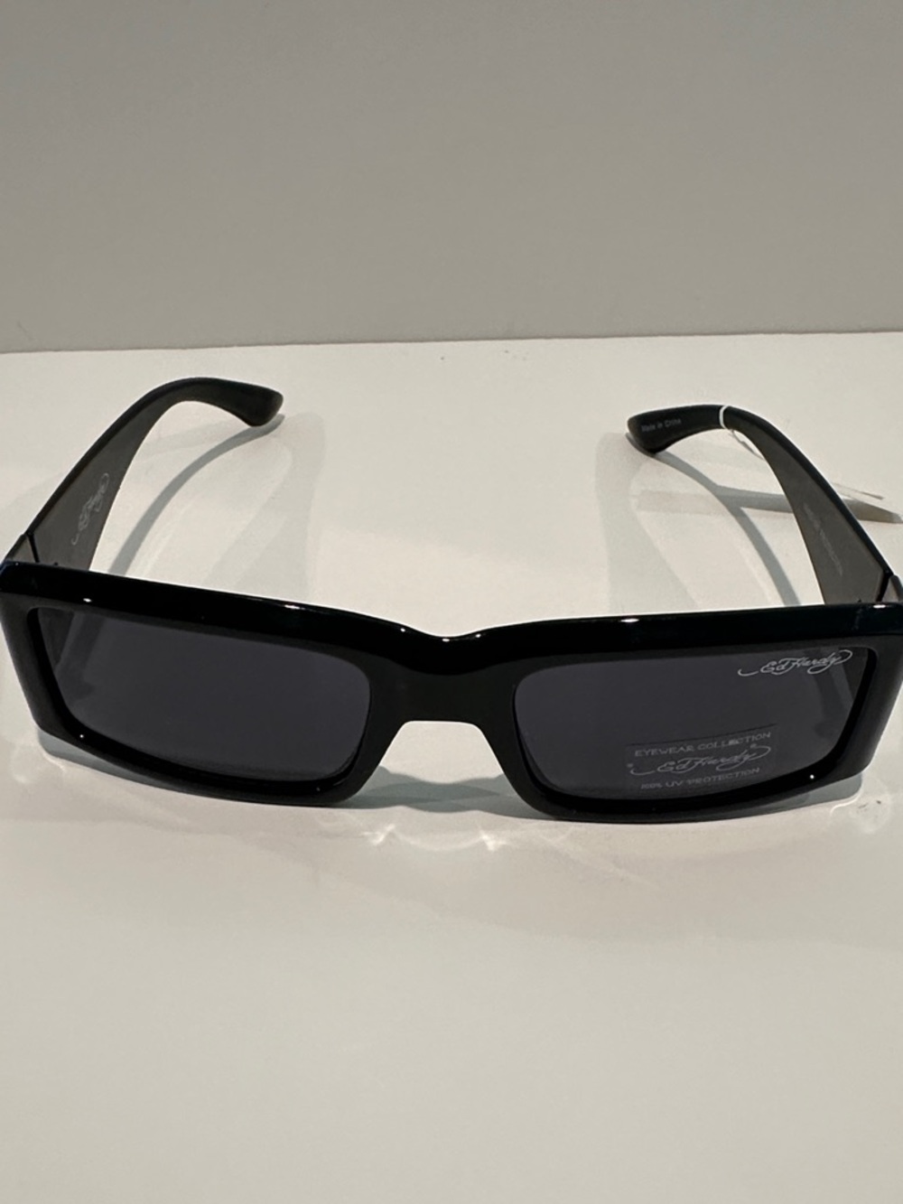 New Ed Hardy Black Rectangular Dragon Framed 100% UV Protection Sunglasses.